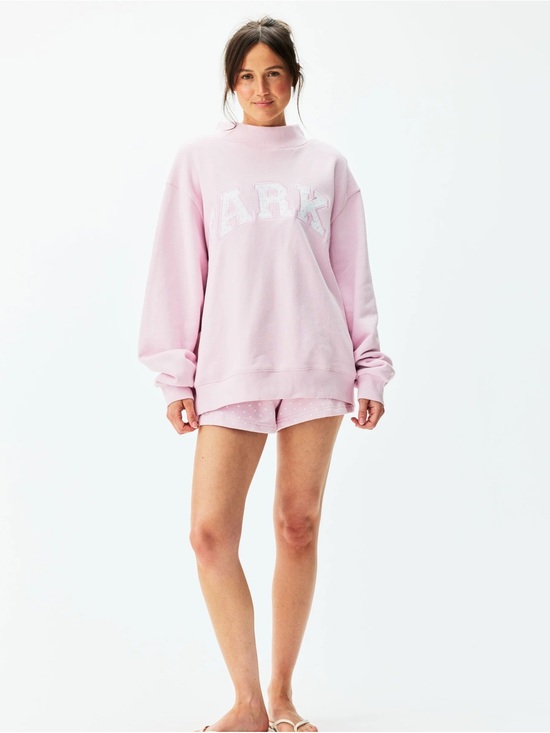 Parke Tops - Parke Polka Dot Letter Varsity Mockneck in Sprinkle. Size S/M